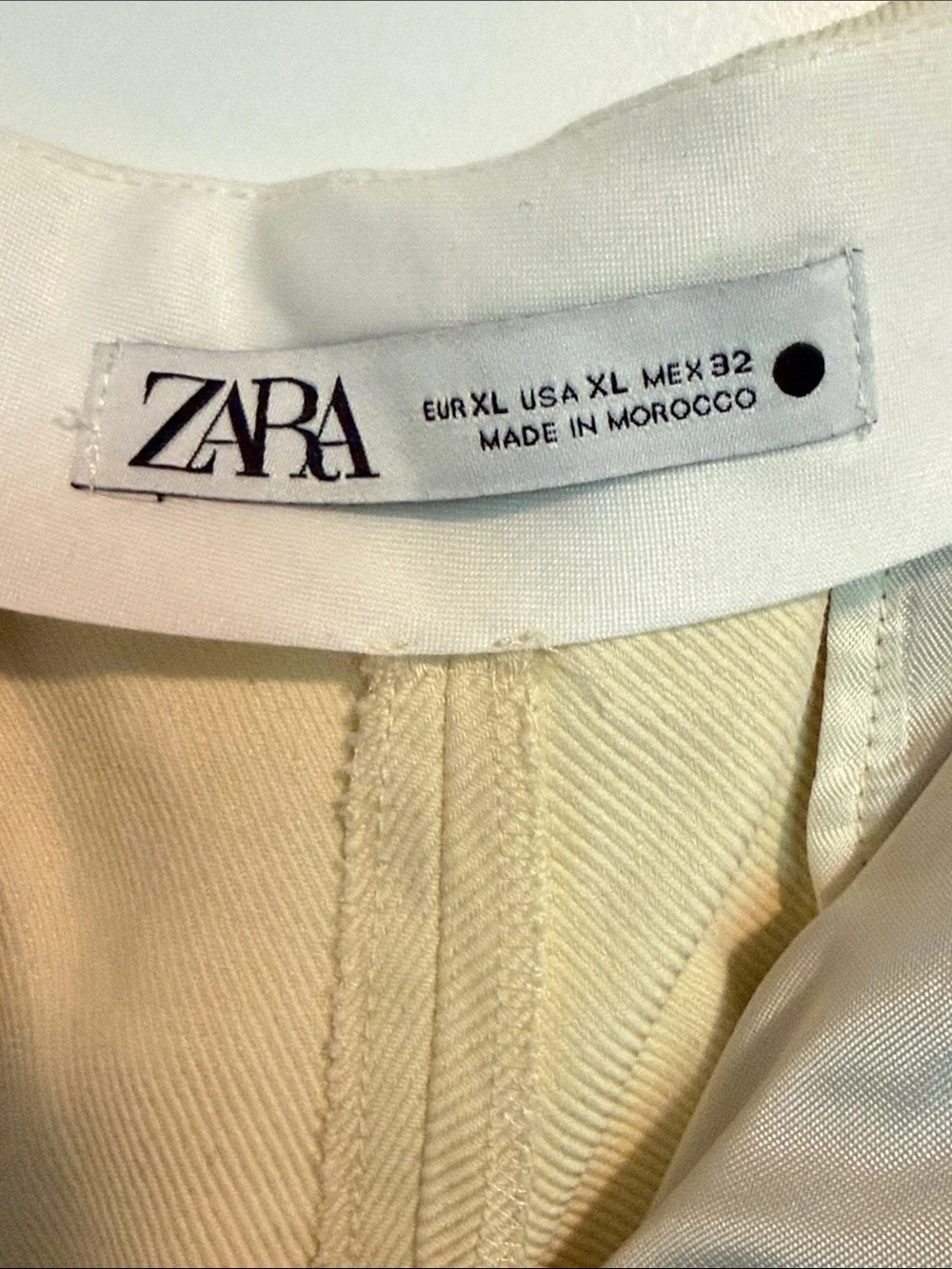 Zara Cream Wide-Leg Pants